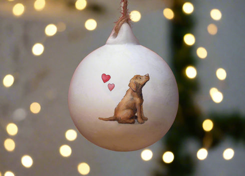 Labrador Chocolate Ceramic Round Bauble
